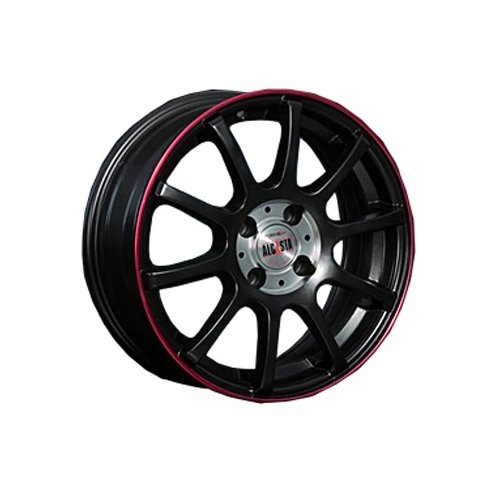 фото диска Alcasta R15 ET43 DIA57,1 PCD:5/100 черный матовый с красным ободом
