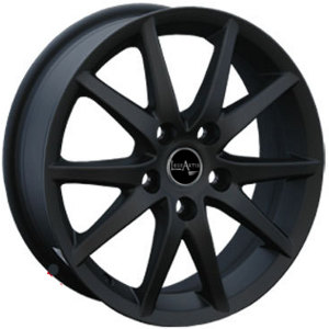 фото диска Replica LA R16 ET45 DIA54,1 PCD:5/100 черный матовый+красный