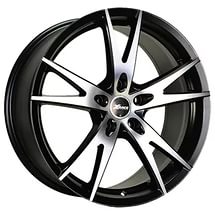 фото диска X-RACE R18 ET45 DIA60,1 PCD:5/114,3 МАТОВЫЙ ЧЕРНЫЙ ПОЛИРОВАННЫЙ