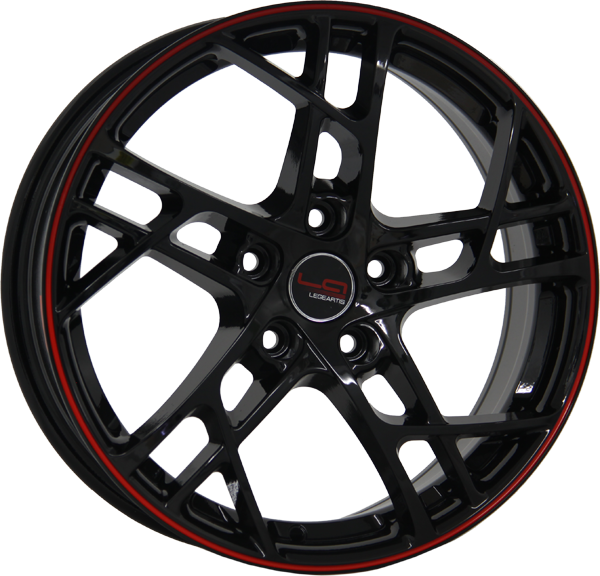 фото диска Replica LA R15 ET36 DIA60,1 PCD:4/100 черный с красной полосой по ободу